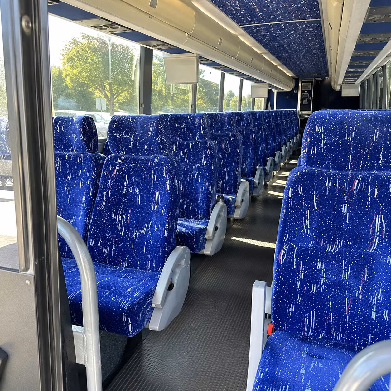 56 passenger charter bus inside